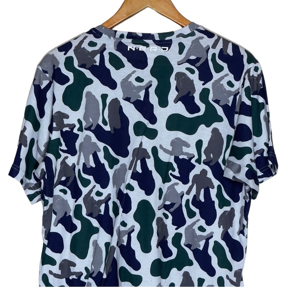 Adidas x NERD Pharrell Camo FreeLift Prime Climalite Size Large Short Sleeve Tee - Picture 5 of 7